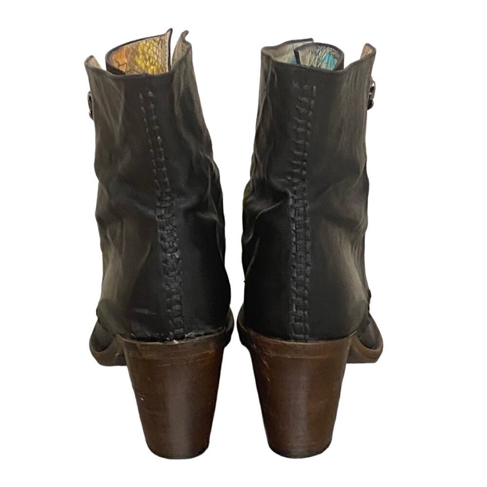 Siren by Mark Nason Black Leather Ankle Boots Size 6 - Picture 5 of 8